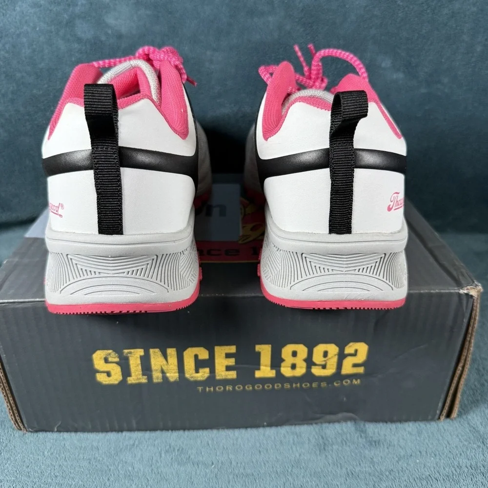 Thorogood Women's Safety Toe Work Shoes Slip Resistant White/Pink Size 10.5‎